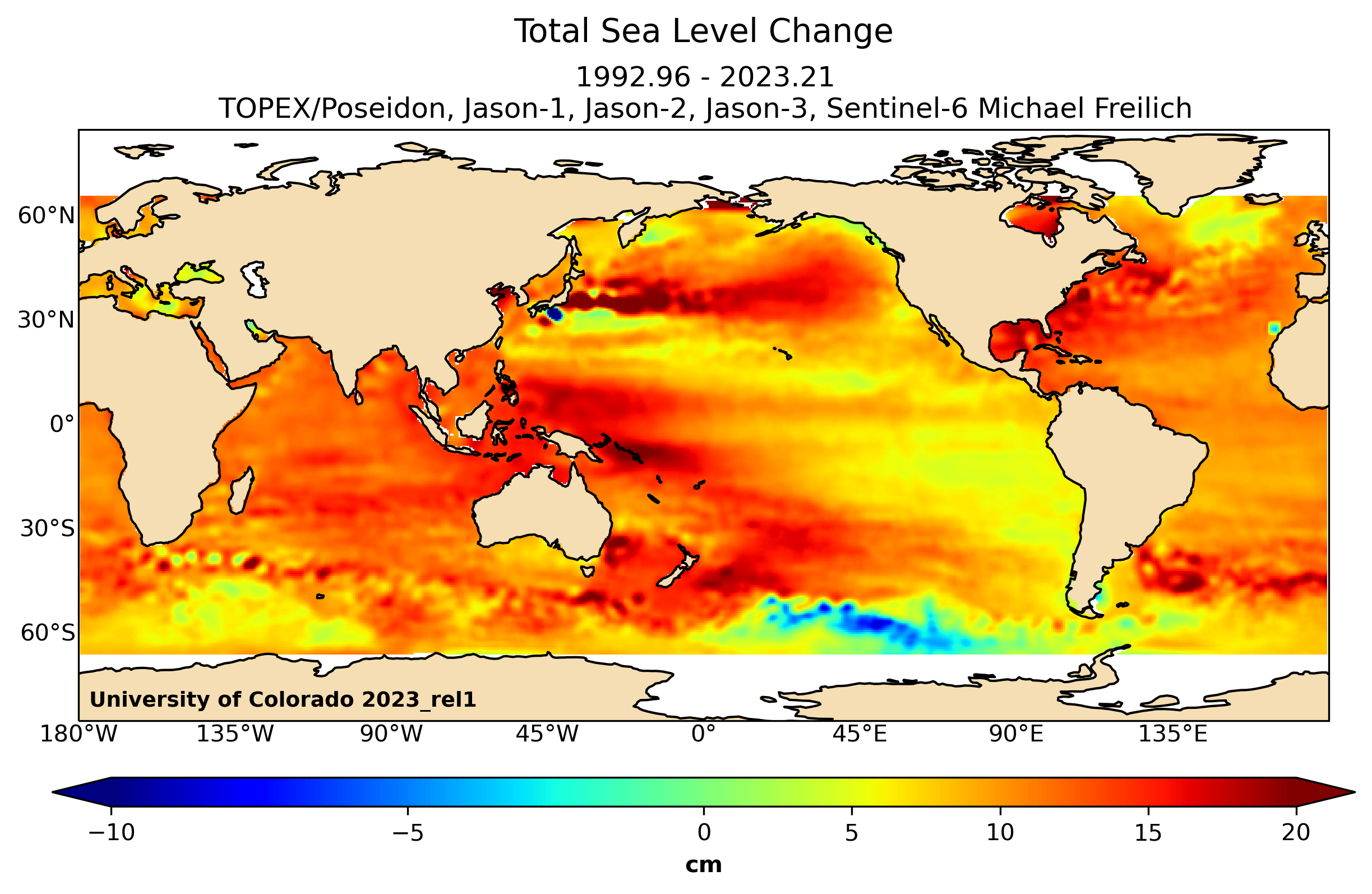 Total Sea Level Change Map